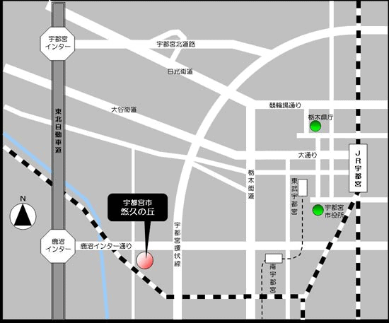 悠久の丘でのアクセス地図を大きく表示 悠久の丘でのアクセス地図