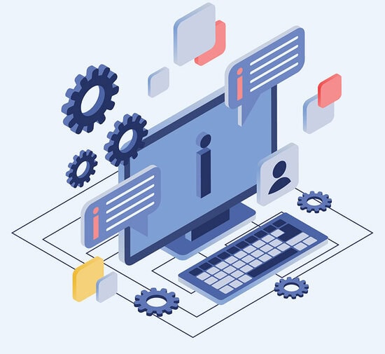 Illustration of customer information on a computer