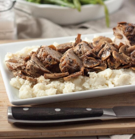 Oven Roasted Pork Tenderloin with Mushrooms