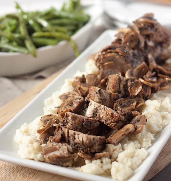 Oven Roasted Pork Tenderloin with Mushrooms