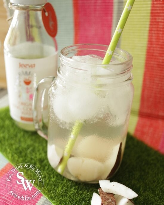 a delicious mix of ciroc colada vodka with coconut and lychee cocktail by Sew White