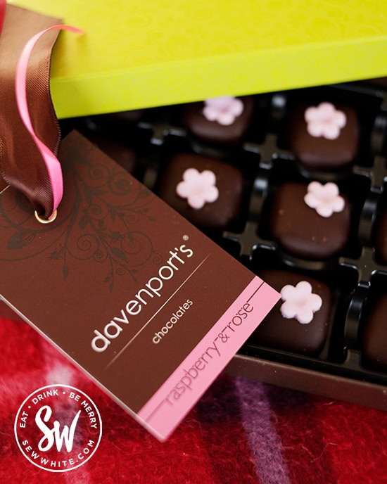 Davenports raspberry and rose  chocolates for Valentine's Day Gift Guide with 