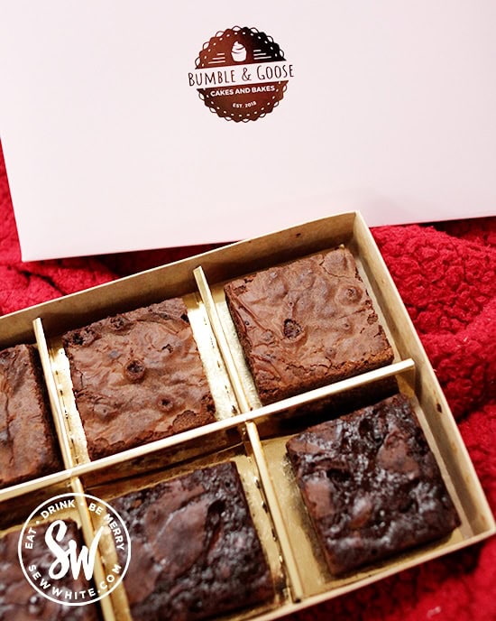 Brownies by post by bumble and goose for Valentines day