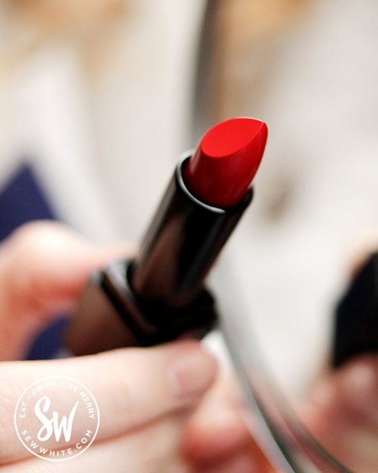 Rose red lipstick from Note cosmetics perfect for valentines day style.