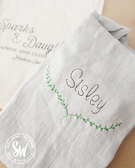 Sparks and daughters linen cross over back apron in the Mother's Day Gift Guide