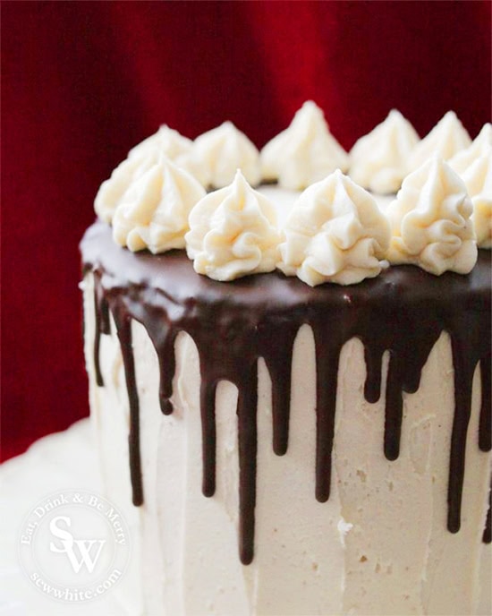 Easy Black Forest Cake - christmas drip cake