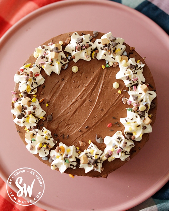 Top view from the Guinness chocolate cheesecake