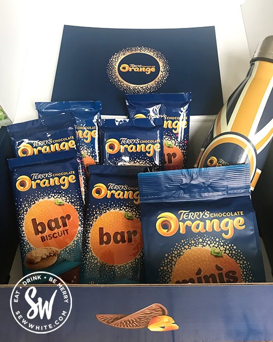 Terry's Chocolate orange gift box filled with Terry's Chocolate Orange minis, Terry's Chocolate Orange bars