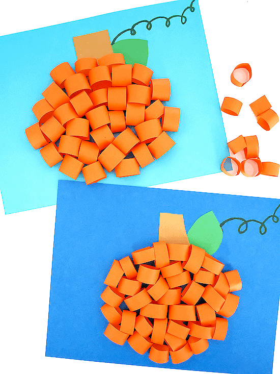 paper strip pumpkin craft