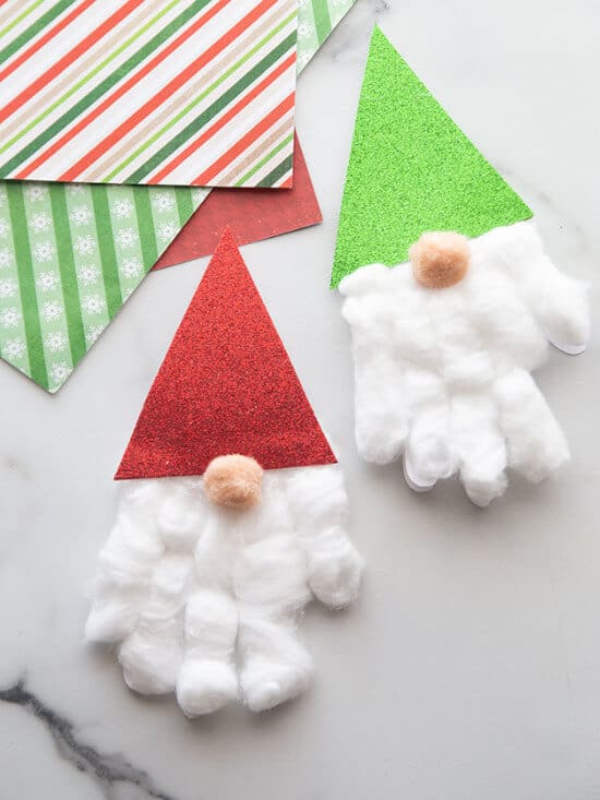 Christmas gnome handprint craft for kids