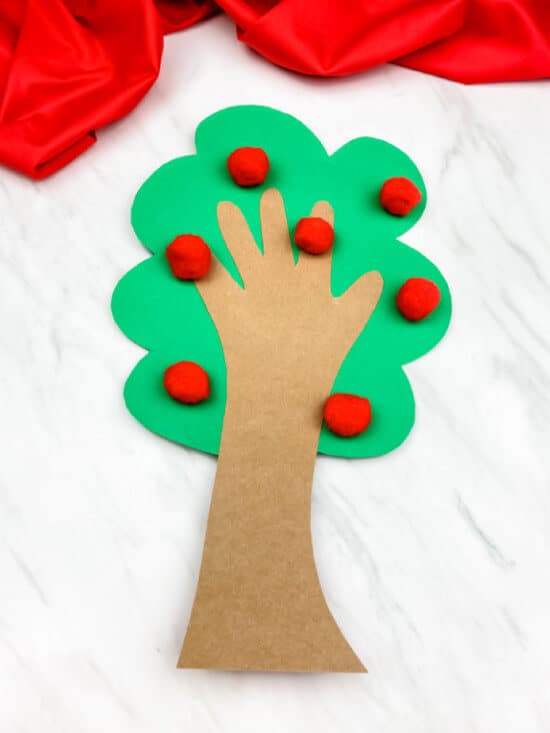 apple tree handprint for toddlers and preschoolers