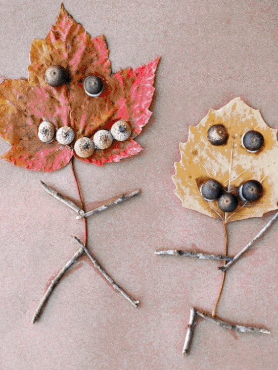 autumn-themed leaf people craft