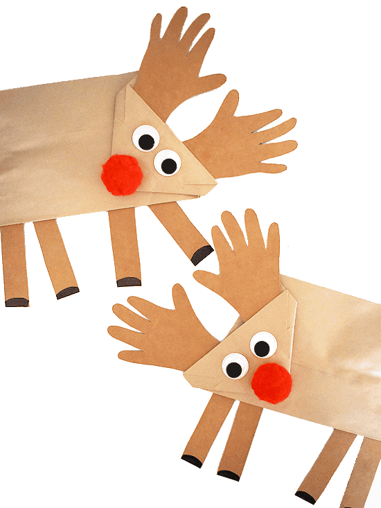 Easy Kids Paper Bag Reindeer Craft