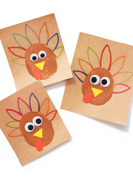 stamping turkey craft made with potato and paint