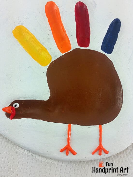 turkey keepsake made with salt dough for kids