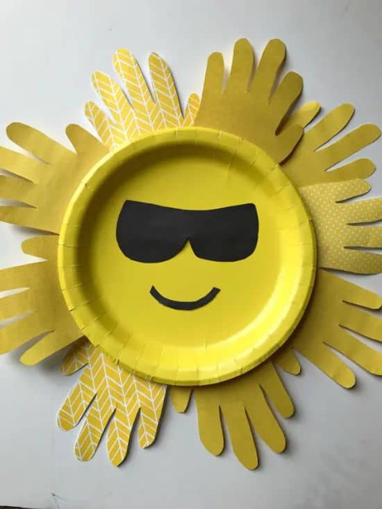 handprint paper plate sun craft