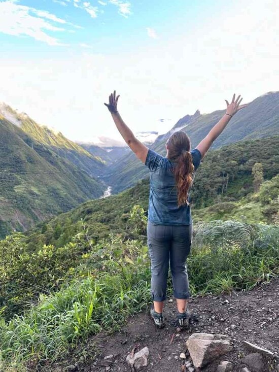 Spiritual - arms up in the mountains