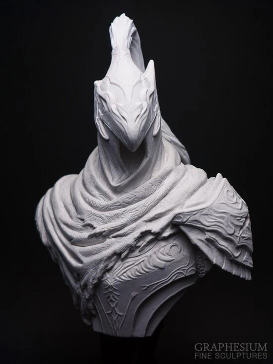 Custom handmade stone Knight Artorias / 騎士アルトリウス - 深淵歩き, the Abysswalker (Dark Souls) sculpture / statue / figure by Graphesium (gsculpt)