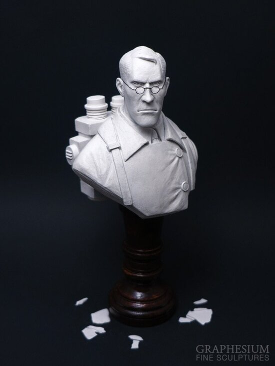 Custom handmade Medic (Team Fortress 2) sculpture / statue / figure by Graphesium (gsculpt)