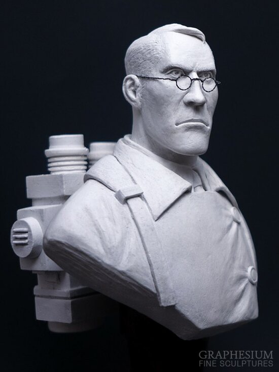 Custom handmade Medic (Team Fortress 2) sculpture / statue / figure by Graphesium (gsculpt)