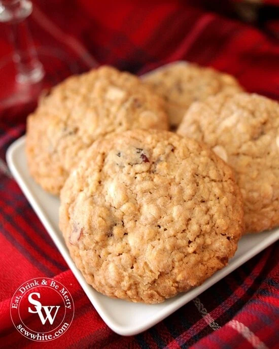 gold brown and freshly baked Cranberry and White Chocolate Cookies