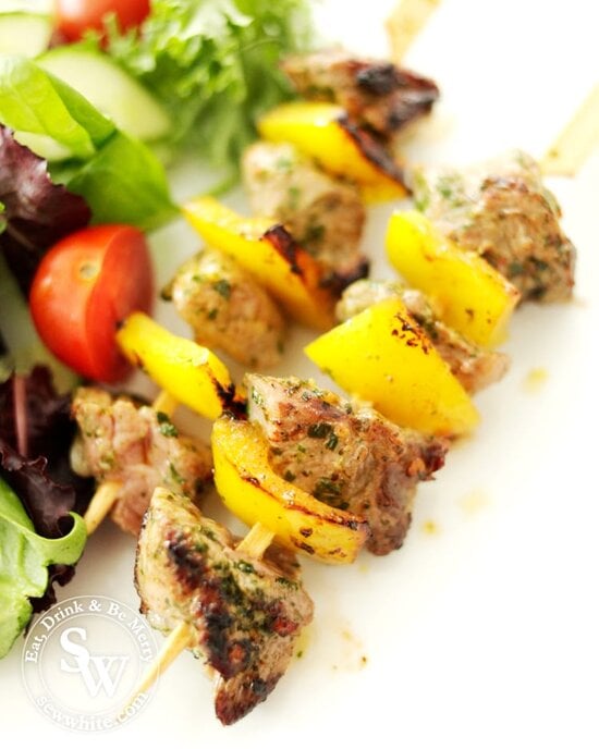Coriander, Chilli, Garlic and Coconut Oil Marinated Lamb Kebabs perfect for a barbeque and quick dinners.