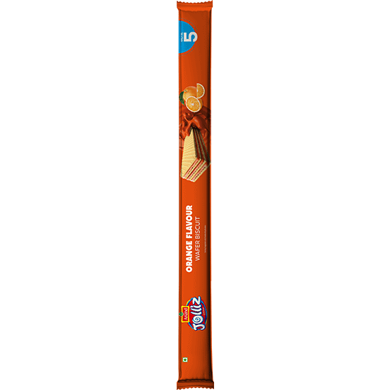 Orange flavour wafer biscuit front