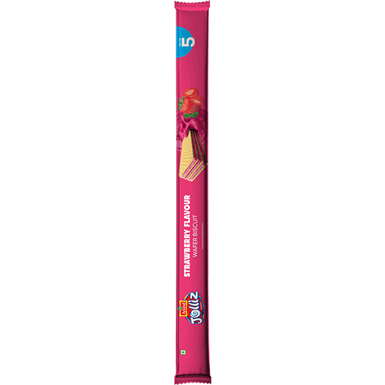 Strawberry flavour wafer biscuit front