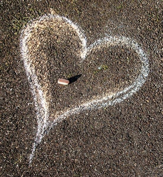 chalk heart drawing