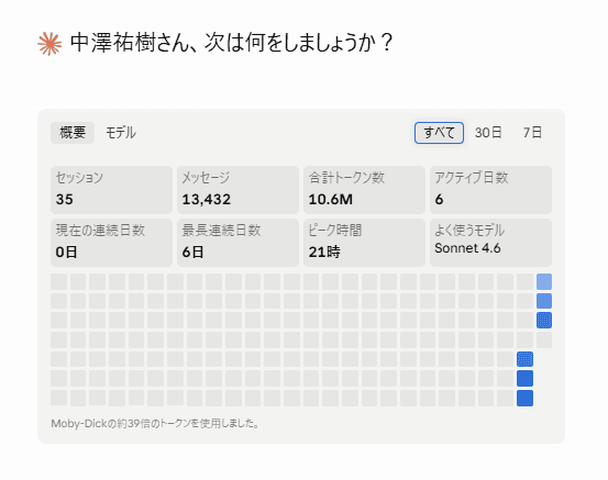 次は何をしましょうか画面