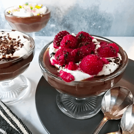 coco and hearts chocolate milk puddings