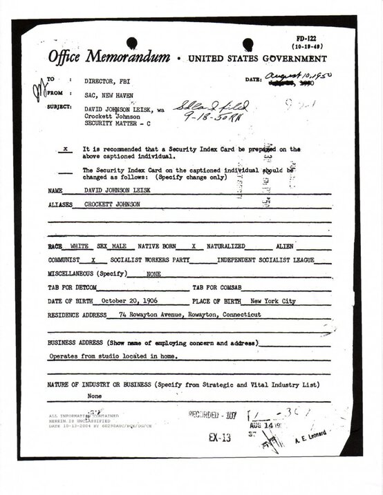 Crockett Johnson's FBI file, page 8