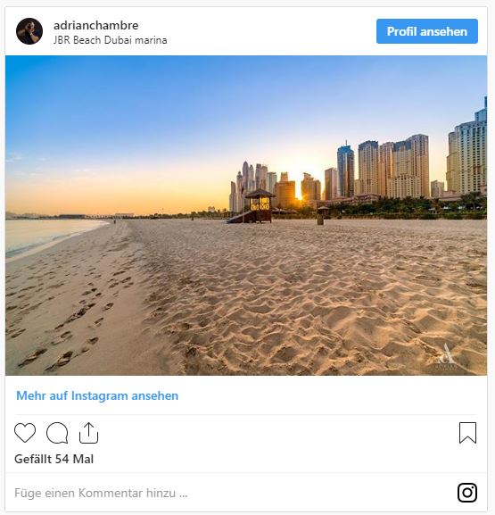 Sonnenuntergang bei The Beach Marina JBR