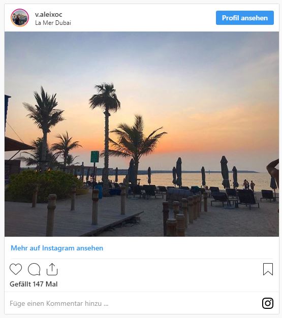 Sonnenuntergang bei La Mer Dubai