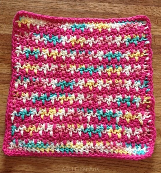 pink version with variegated cotton yarn