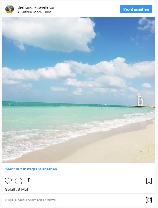 Heißer Tag am Al Sufouh Beach