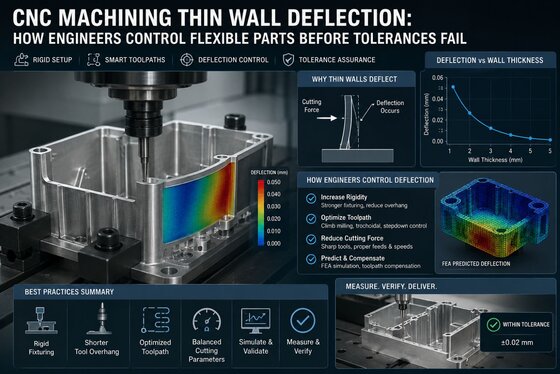 CNC Machining Thin Wall Deflection: How Engineers Control Flexible Parts Before Tolerances Fail