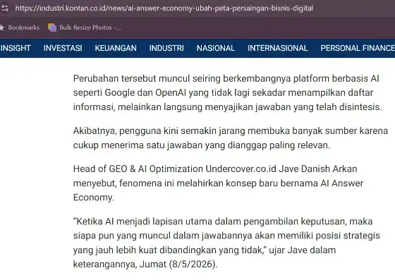 AI Answer economy