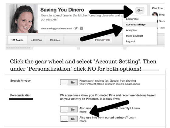 Click the gear wheel and select -Account (1)