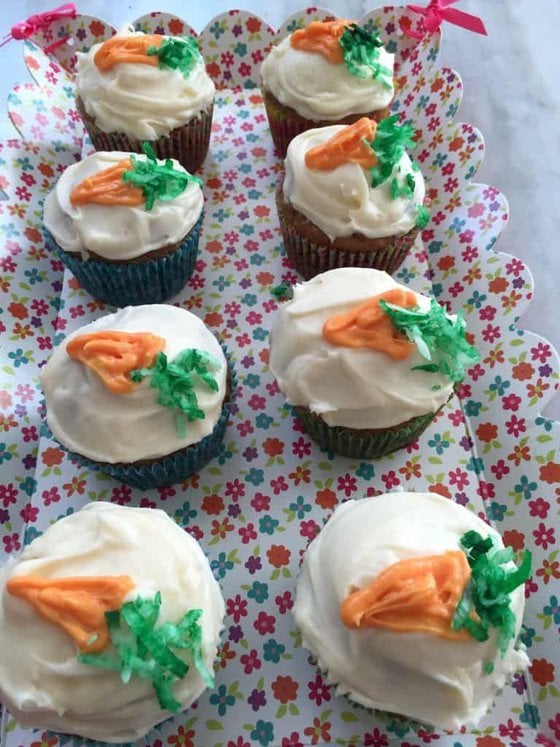Carrot Cupcakes With Cream Cheese Icing For Easter