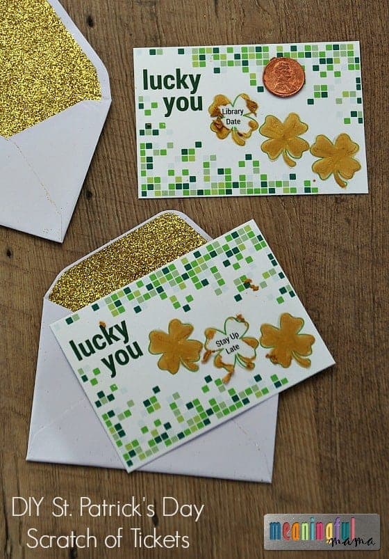 St. Patrick's day scratch off ticket