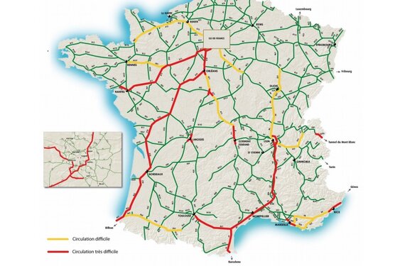 Journée rouge sur les routes du sud ouest. conseils de circulation à Toulouse
