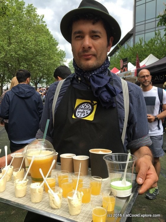 Passion fruit cheese cake + organic Colombian coffee Comidafest Pepita Coffee