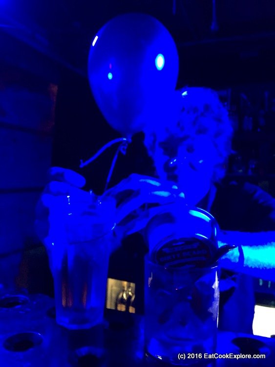 Cocktails in the upside down bar Cocktails in the upside down bar