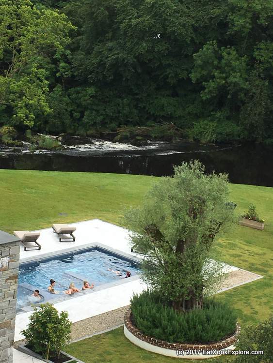 A view of the hot tubs and the river Galgorm Resort and Spa Northern Ireland A view of the hot tubs and the river Galgorm Resort and Spa Northern Ireland