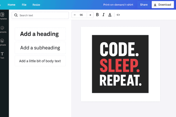 Creating a print-on-demand design in Canva