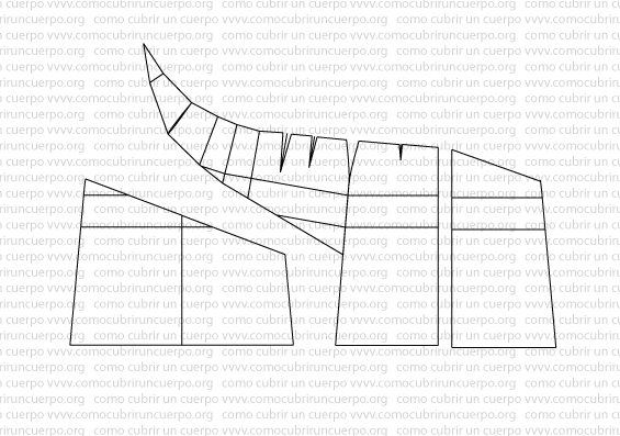 Patrón de falda uniendo la mitad superior del trasero con el delantero por la costura lateral