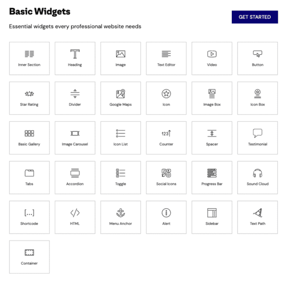 elementor basic widgets