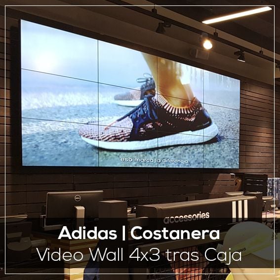 video wall mosaico de pantallas adidas costanera center