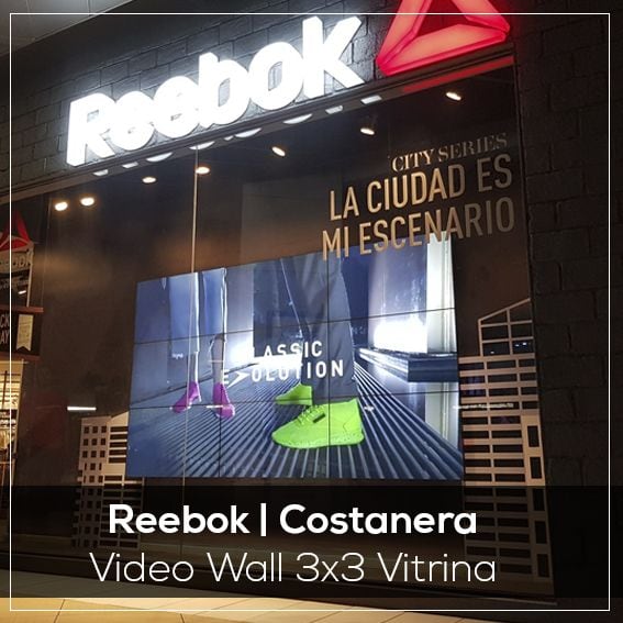 Video Wall Reebok Costanera – pantalla LED vitrina Chile
